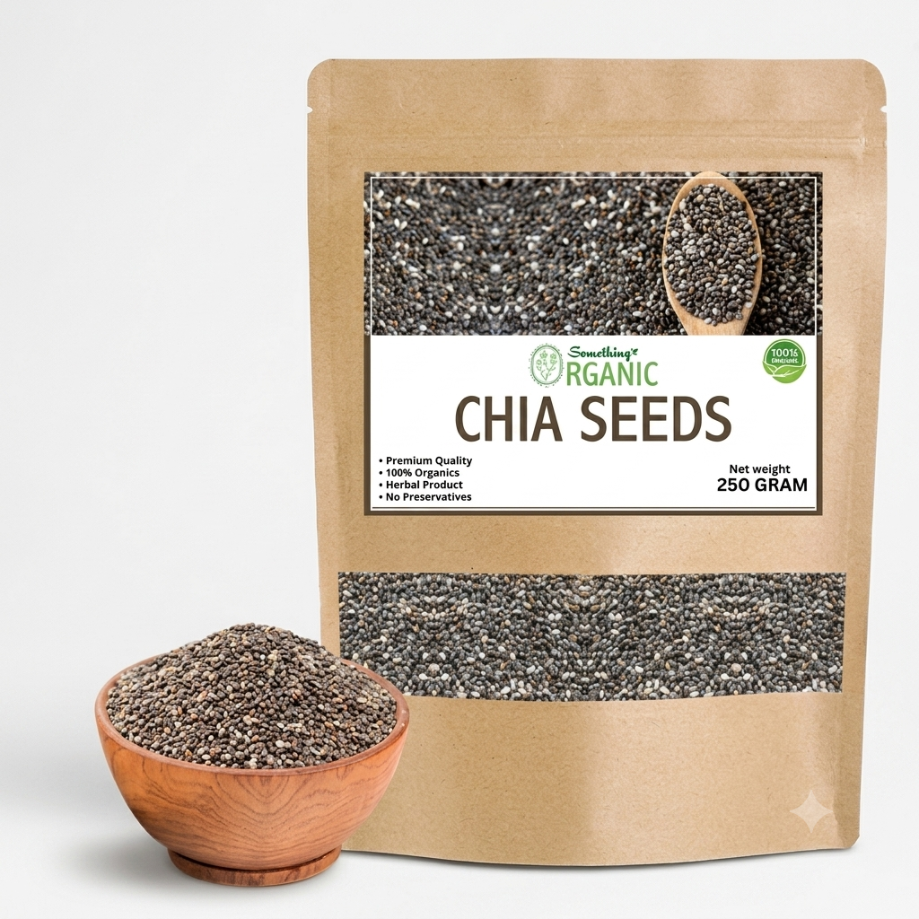 Organic Chia Seeds 250g – High Fiber Superfood Rich in Omega-3 & Protein for Weight Loss, Healthy Digestion & Daily Nutrition