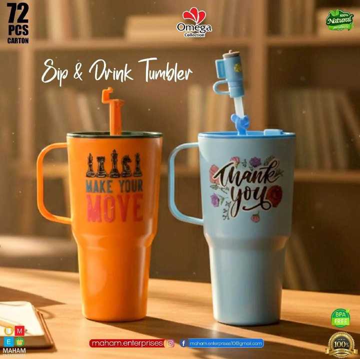 Kids Plastic Tumbler with Straw – Reusable Drinking Cup | Leakproof | Cute Design
