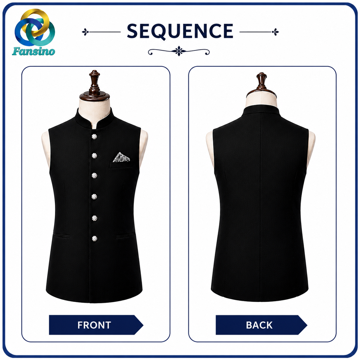 Black Waistcoat By Fansino | Premium Quality Waist Coat For Men
