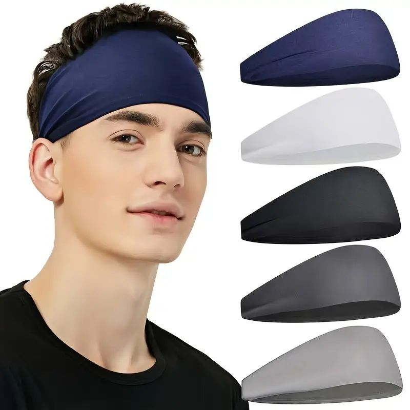 Sports Headbands for Men ,Moisture Wicking Workout Headband, Sweatband Headbands for Running,Cycling,Football,Yoga,Hairband