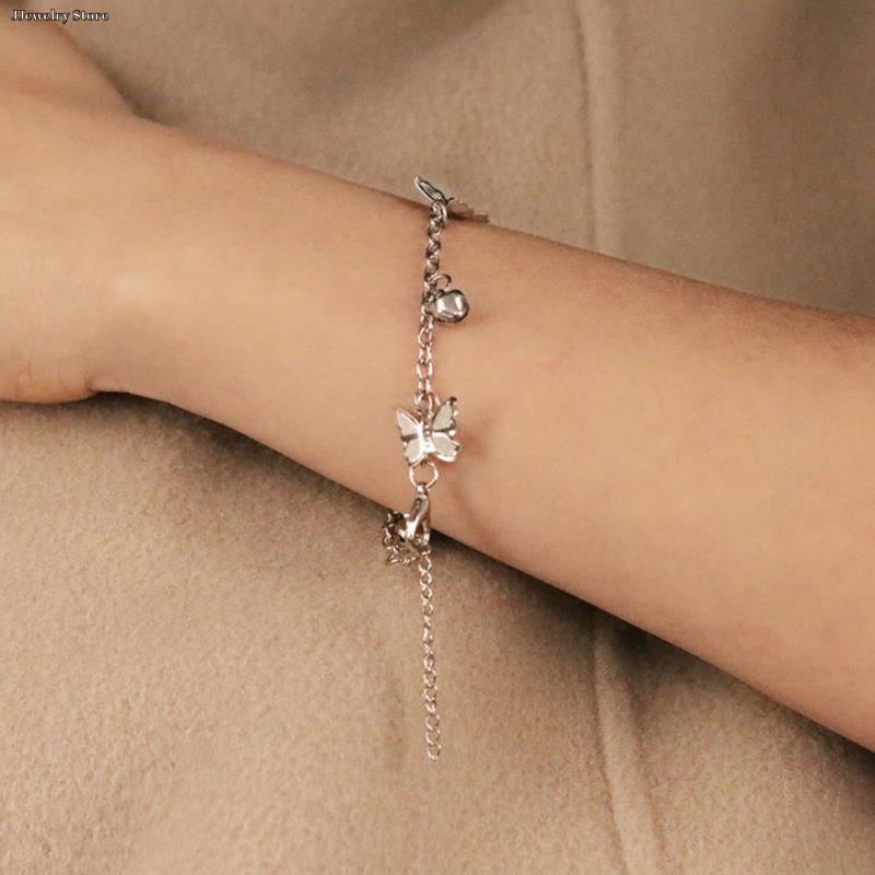 Silver Butterfly Charm Bracelet For Girls and Women Fashion Jewelry Gift Accessory
