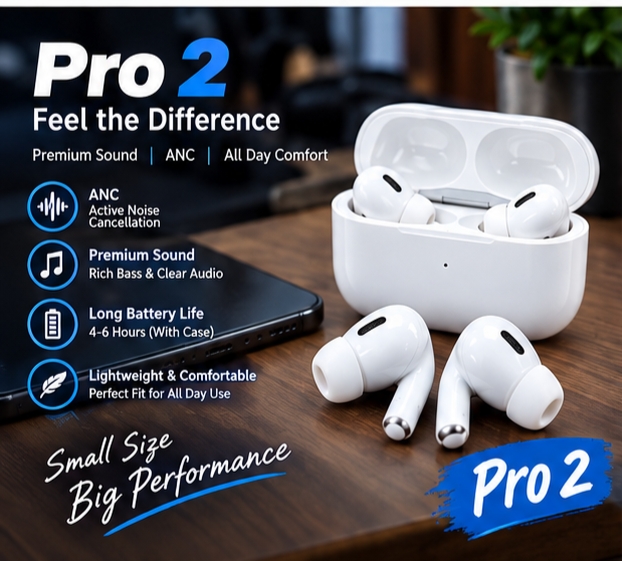 Pro 2 Wireless Earbuds with Active Noise cancellation