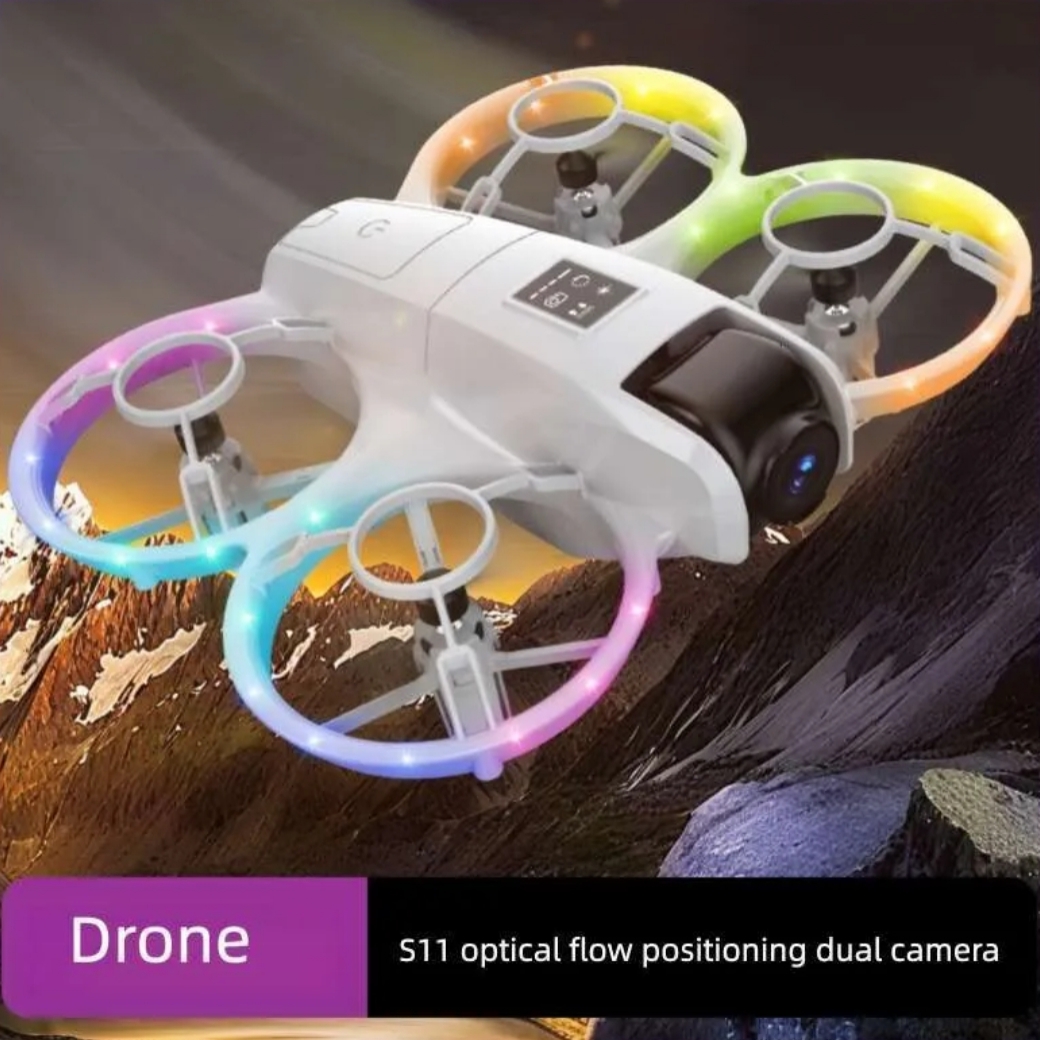S11 Mini Neo Drone With HD Dual Aerial Camera, Photo & Video, Optical Flow Hover, WiFi FPV, Gesture Control, Obstacle Avoidance, 360° Flip, 1800mAh Battery Mini RC Quadcopter Having Cool LED Lights For Kids & Beginners