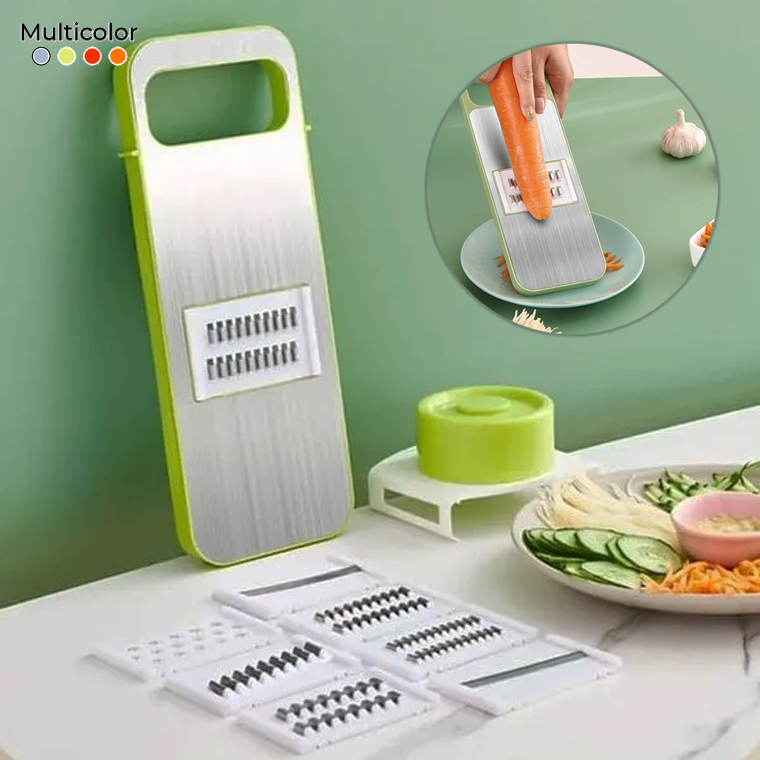 Vegetable Slicer Cutter Grater Chopper Mandoline 5-in-1 Set