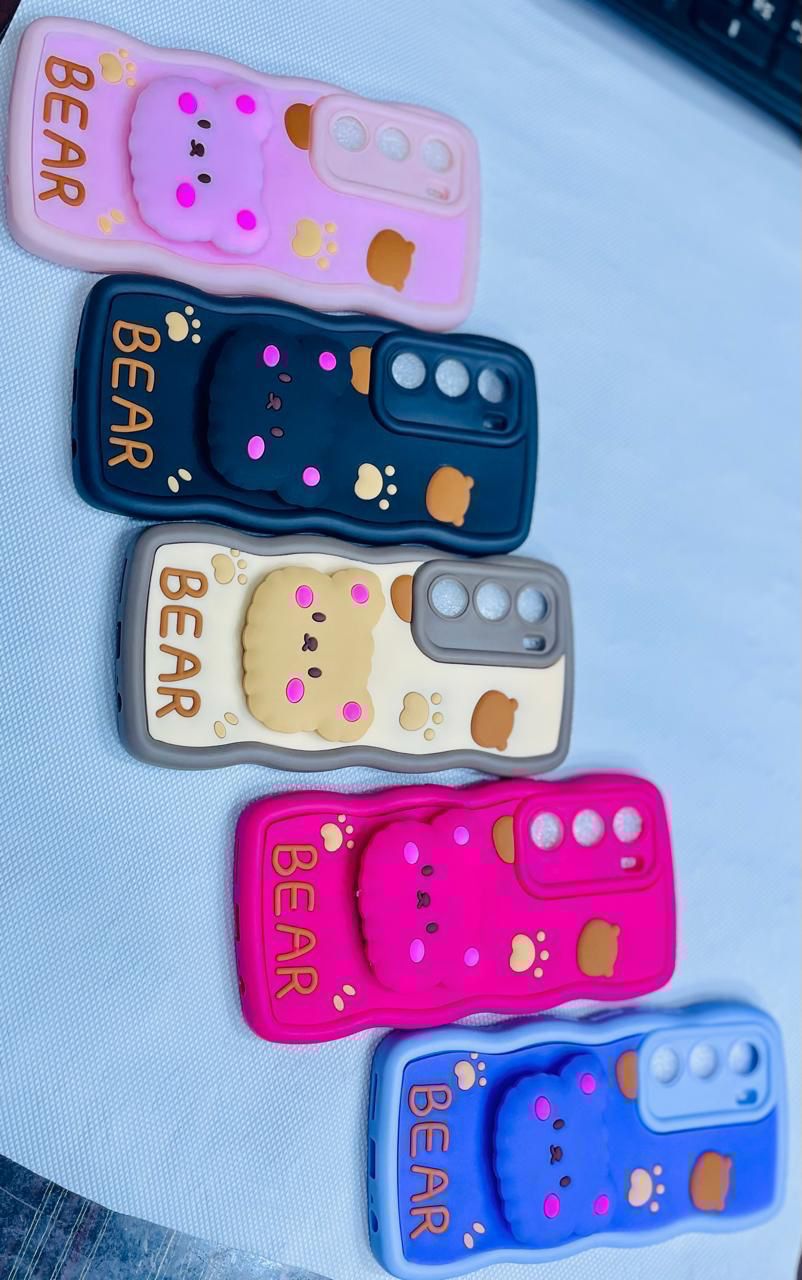 Realme C3 & Realme 5/5i Premium 3D Teddy Fur Soft Silicone Back Cover