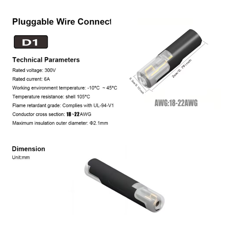 10/20/50Pcs 1-Way Quick Connection Cable Connector No Soldering Single Wire with Locking Plug-In Type Easy and Quick Wiring