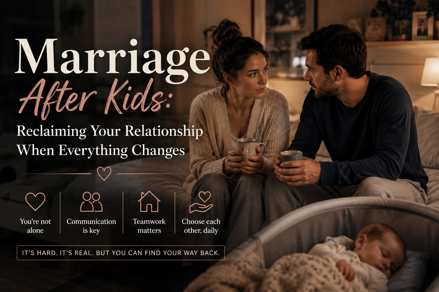 Couple reconnecting after kids