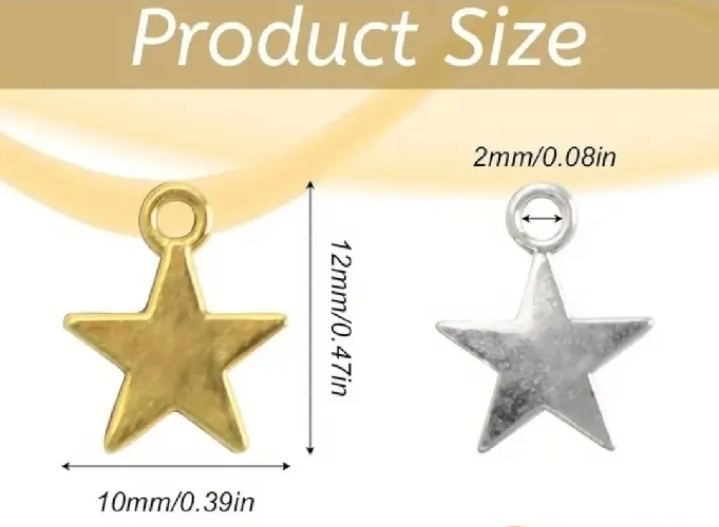 20 /50 /100 Pcs Stainless Steel Star And Moon Charms For Jewellery Making Supplies - DIY Accessories Bracelets Necklace Earrings