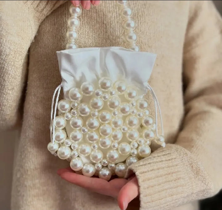 Elegant Pearl Beaded Handbag – Luxury Evening Clutch
