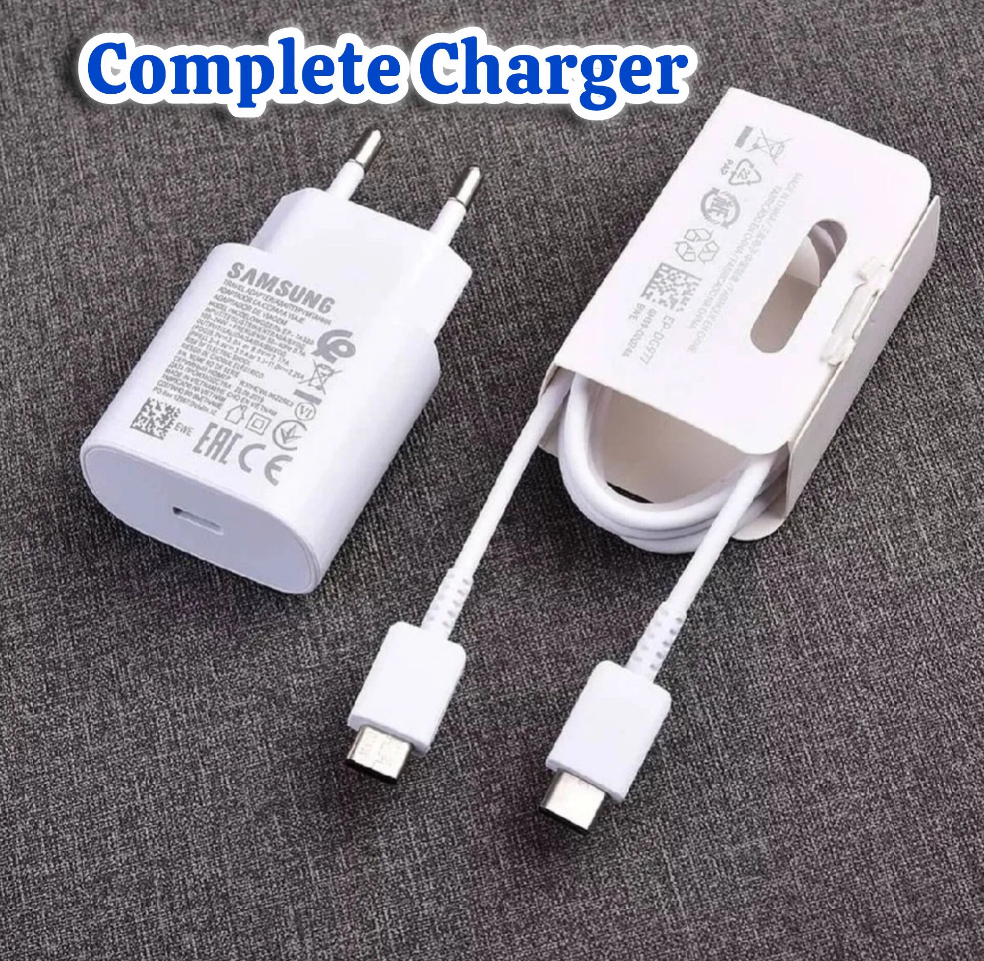 Samsung 25W with original cable Usb Type C Fast Charger Pd Wall Power Adapter Samsung 25W Fast Charger with Type C to Type C Cable Pd Charger For all Mobile Phone