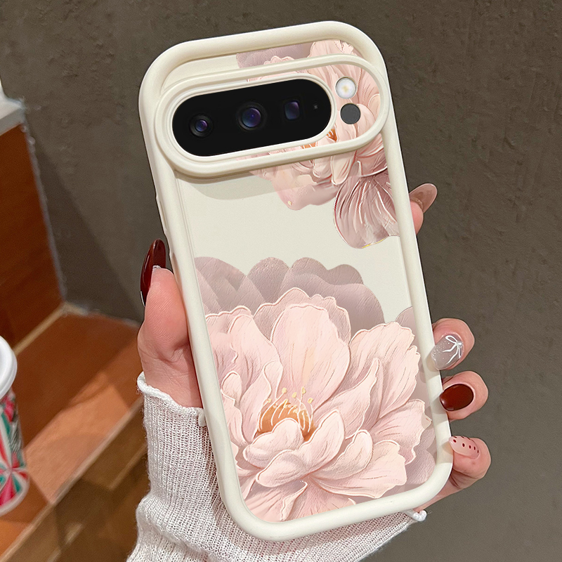 Pink Flowers Patterned Soft TPU Phone Case For Google Pixel 10 9 8 Pro 9A 8A 10 9 Pro XL 7 Pro 7A Shockproof Silicone Back Cover