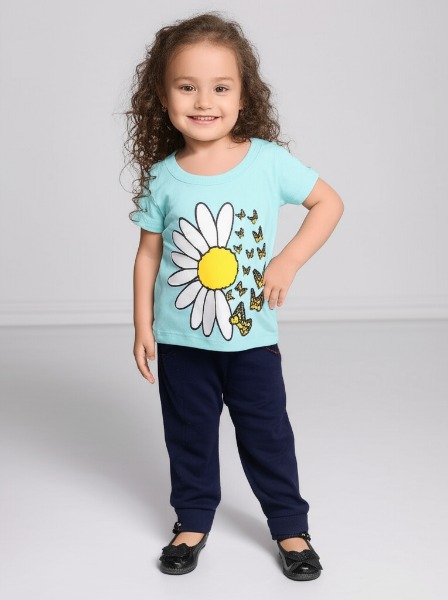 T-shirts And Long Pant For Kids Baby Girls Round Neck Short Sleeves Tee Tops Clothes Sets Dresses Outfit Suit For Unisexual