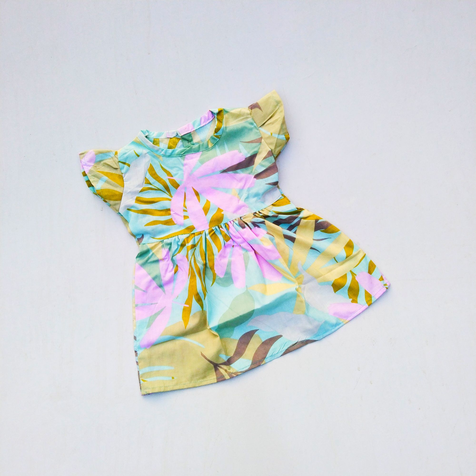 Pack Of 3 Multi-Color Printed Cotton Frock For Girls (Random Design)