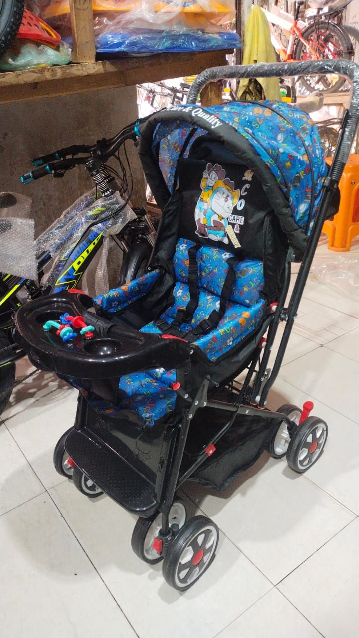 A High-Quality Foldable Baby Stroller with Fancy Pram, Double Handle, and Adjustable Buggy for the Modern Parent