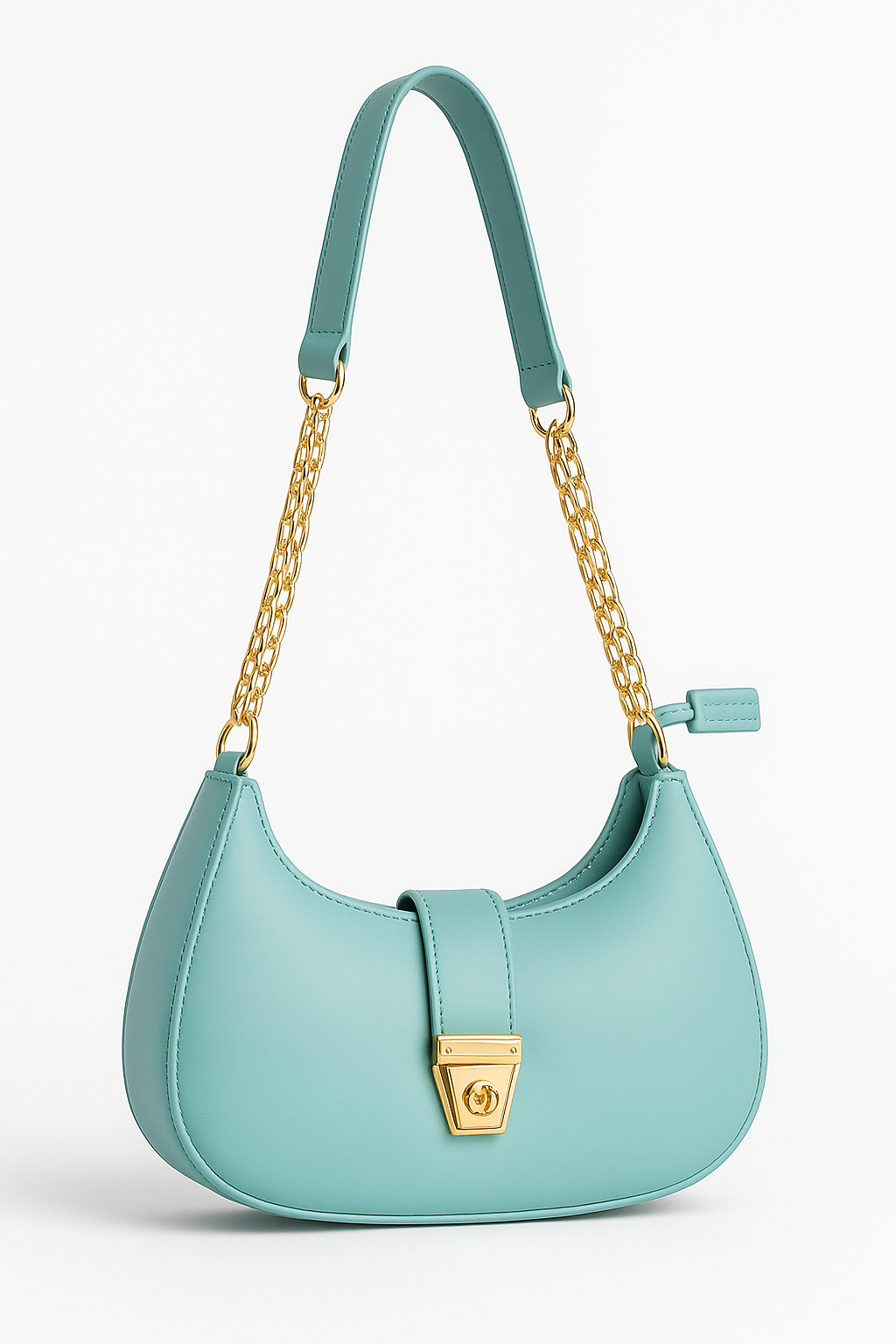 ✨ Women’s Shoulder Bag – Crossbody and Shoulder Handbag 👜 with Golden Chain Strap & Lock 🔒
