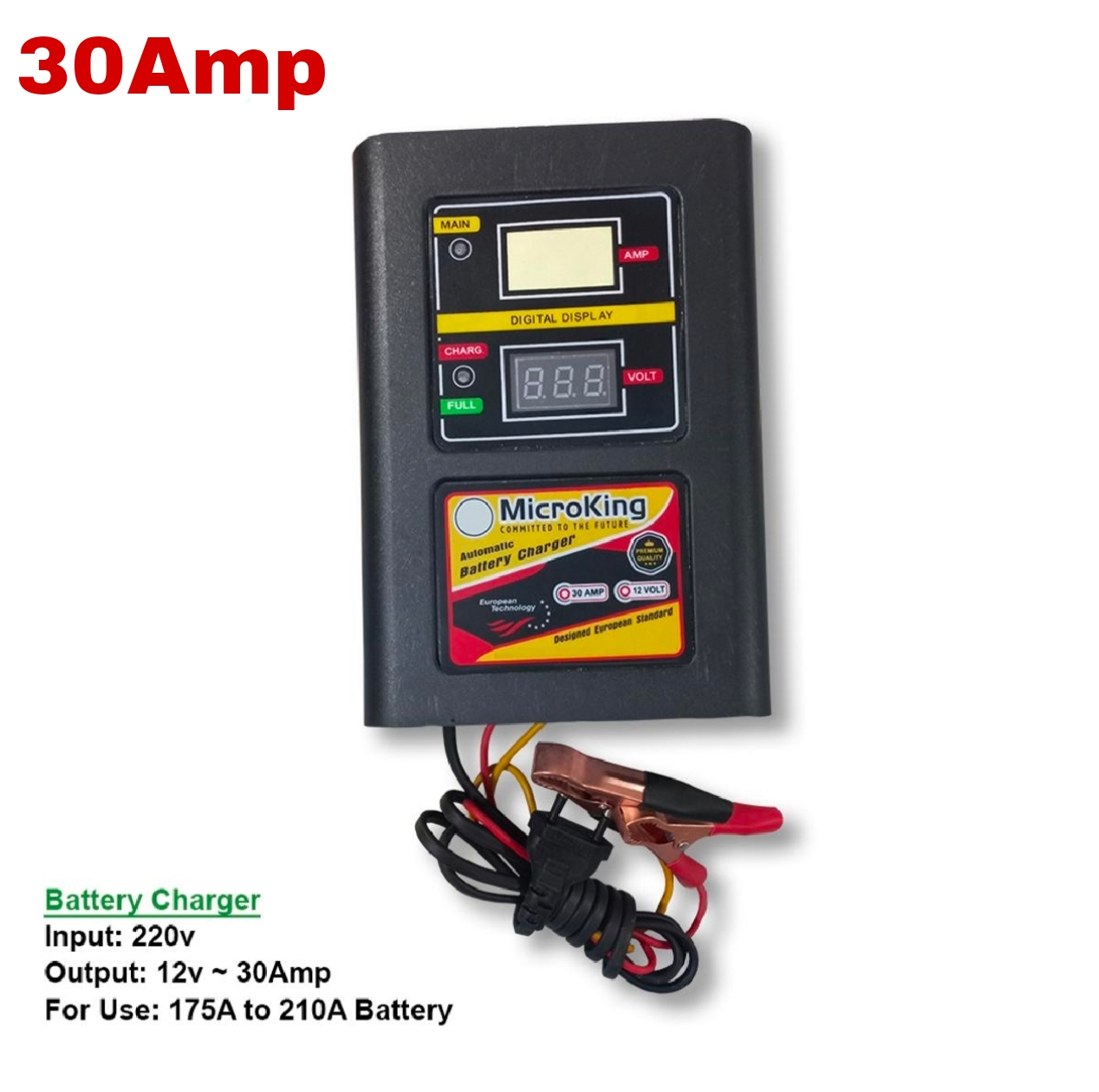 Battery Charger 12V 30 Amp for All 12 Volt Batteries