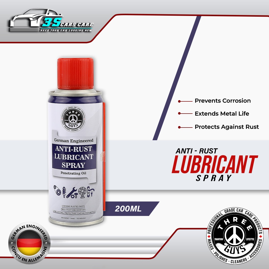 THREE GUYS Anti-Rust Lubricant Spray | Penetrating Oil, Rust Remover & Multi-Purpose De-Rust Spray | German Engineered 200ML