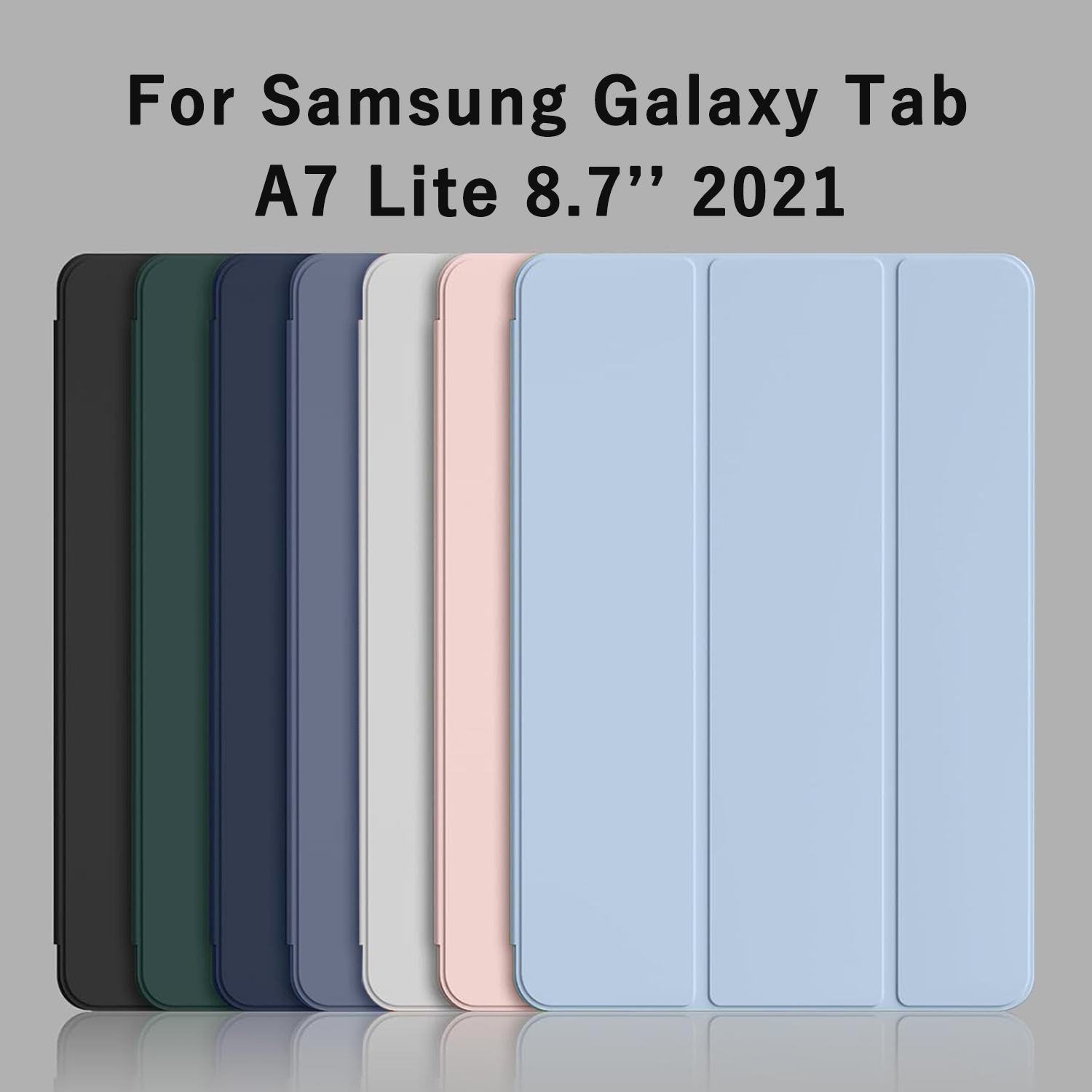 For   Tab A7 Lite 8.7'' 2021 SM-T220 SM-T225 Tri-fold Flip Case Magnetic Stand PU Leather Protective Cover