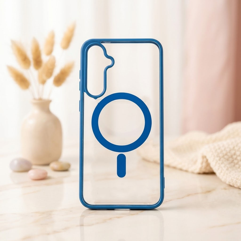 Samsung S23 FE Slim Transparent Back Cover with Magnetic Circle Design