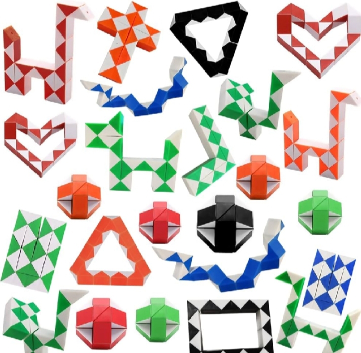 24 Blocks Snake Puzzle Cube – Magic Twist Toy for Kids | Colorful Shape Puzzle
