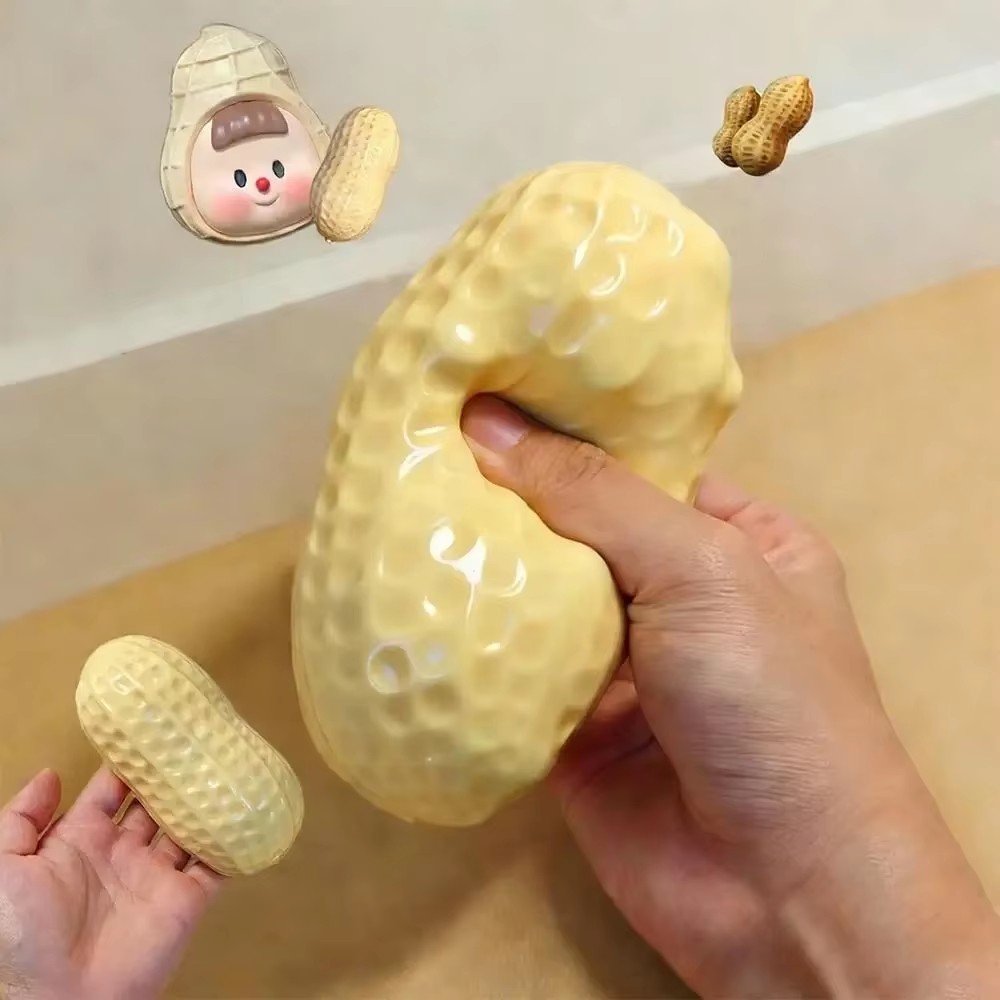 Peanut Stress Ball Crunchy Squeeze Ball Squishy Toy Buttery-Soft Feel Fidget Toy ASMR Sensory Anti Stress Relief Toy for Adults