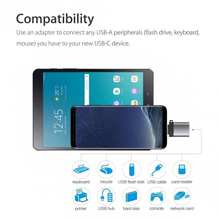 Type C OTG Adapter Aluminum Frame Premium Quality USB-C to USB OTG Converter
