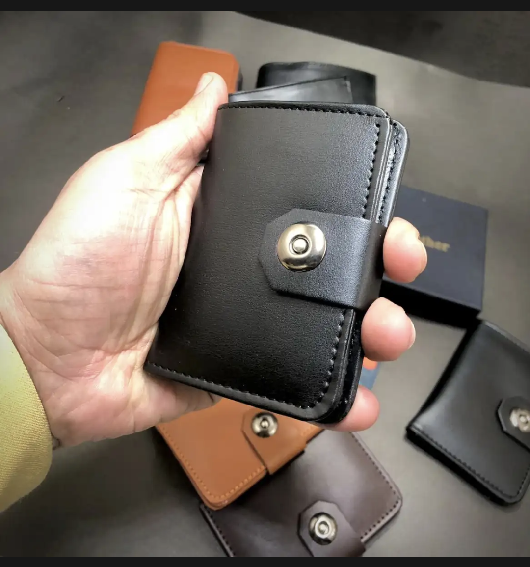 MInimool Button closure Wallet For Men and Women Slim and Smart Multi Slots Card Holder Stylish Branded Mini Purse For Men Best Wallet Gift For Loved Ones