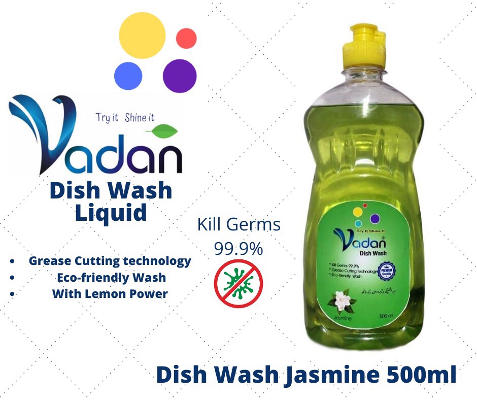 Vadan Anti-bacterial Dish Wash Liquid Jasmine 500ml