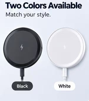 Portable Magnetic Wireless Charger, Slim Compact Magnetic Charging Pad, Snap‑On Fast Wireless Charger, Wide Compatibility for Ma