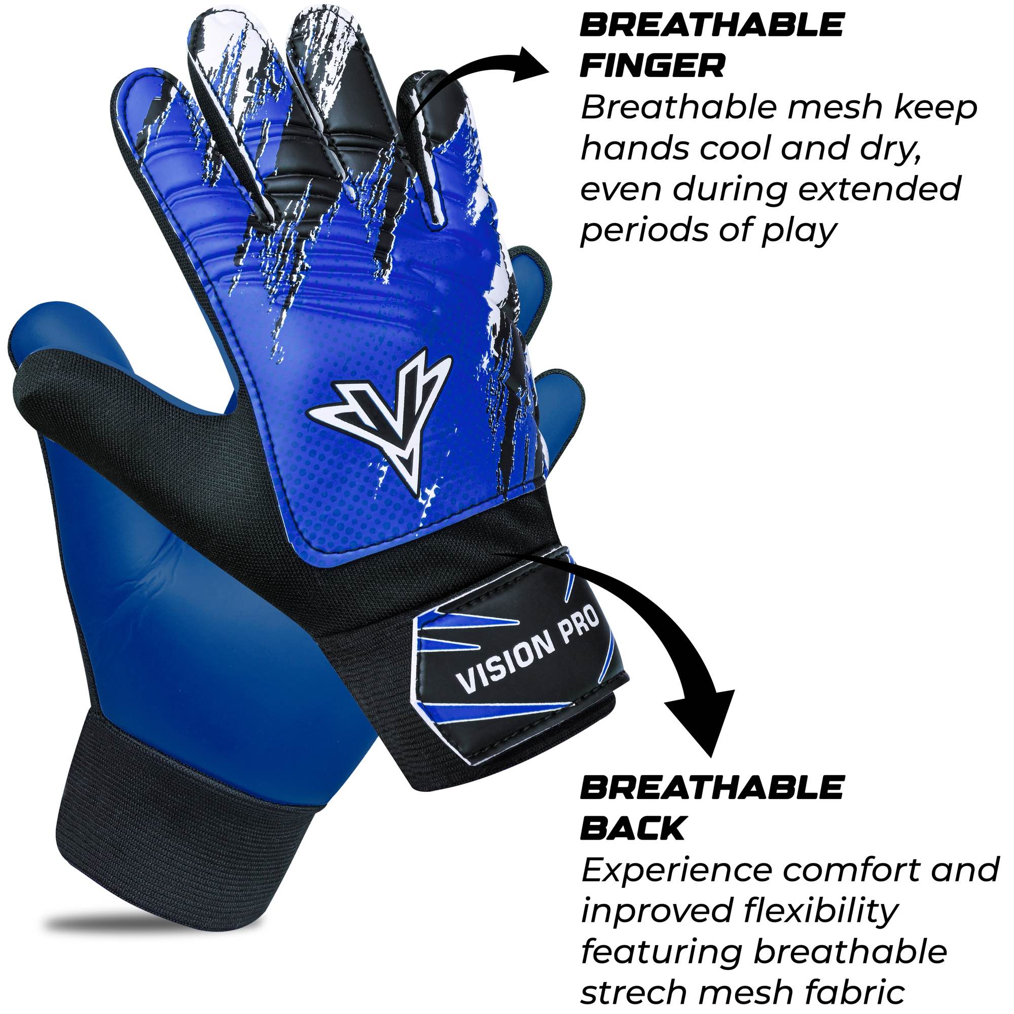 Kids Goalkeeper Gloves Soccer Goalie Football Glove Super Grip Training Gloves youth Sizes For Boys and Girls