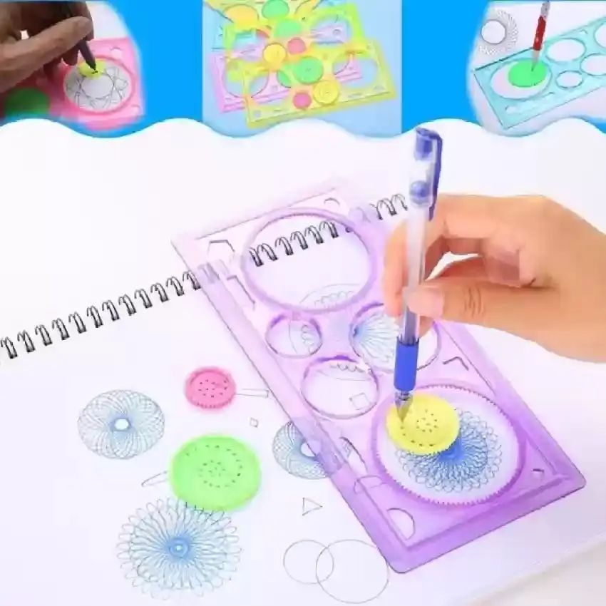 Spirograph Geometric Ruler Stencil Design Ruler Set Spiral Art Classic Toy