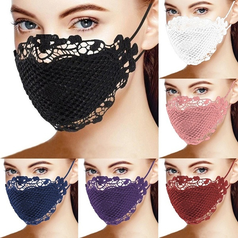 Women's Decorative Masks Lace Cosplay Adult Fashion Printed Designer Reusable Bandana Scarf Adjustable Festive Accessories