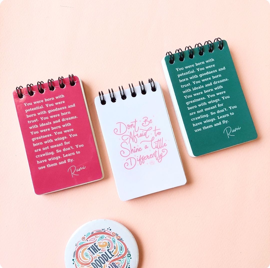 Set of 3 Motivational Quotes Mini Notepads Pocket Notepad Small Blank ...