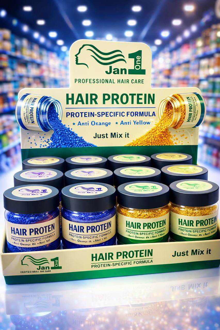 Jan One Hair Protein Balls Anti Orange Anti Yellow Hair Protein Beads – Professional Hair Care Formula 100g