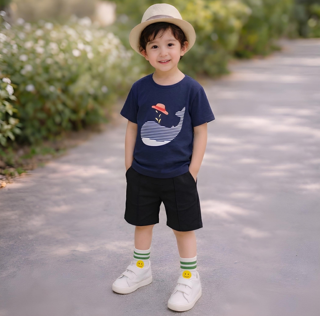 T-shirt And Shoer Pant For Kids Baby Boys And Baby Girls Round Neck Short Sleeves Tee Tops Clothes Set's Dresses Outfit Suit Jannat Store