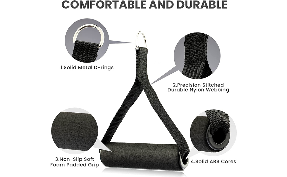 Heavy Duty Gym Handle | Cable Machine Attachment | Fitness & Strength Training Grip for Home & Gym Workout
