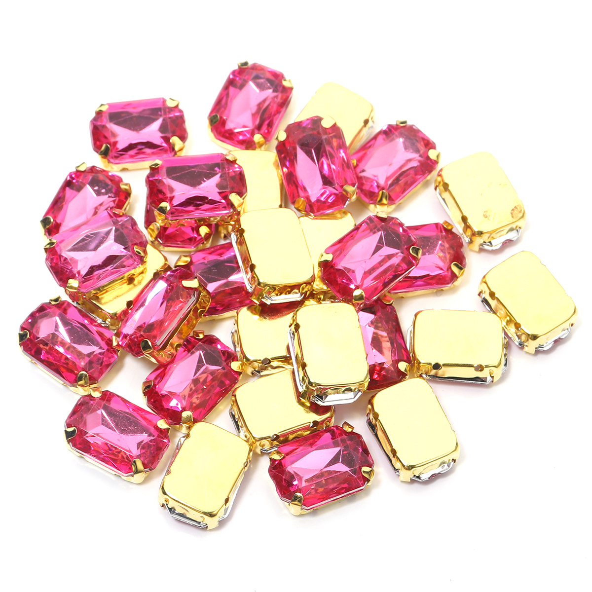 30Pcs Stainless Squar Rhinestone Gold Claw Beads Acrylic Four Hole Claw Beads For Wedding Dress Clothing Crafts Jewelry Findings