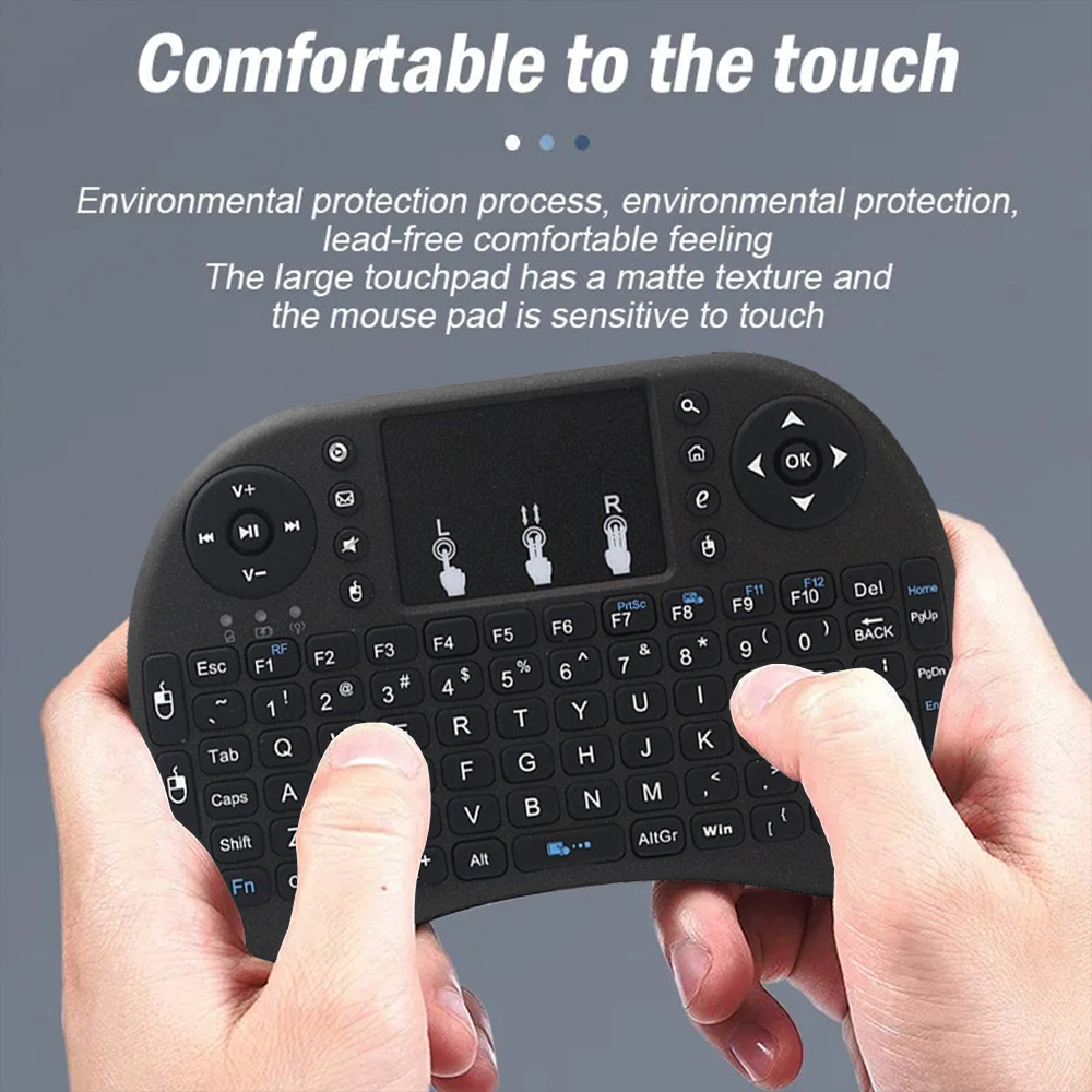 MRSVI I8 2.4G Mini Wireless Keyboard Classic Black Air Mouse Remote Control Touchpad for Android TV Box PC Smart TV