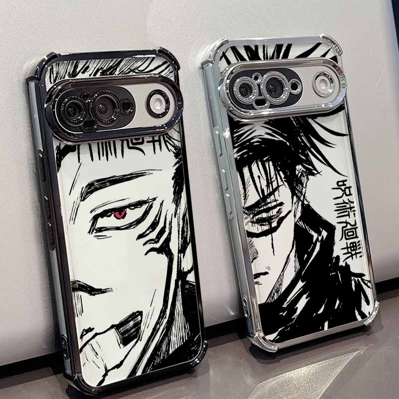 Jujutsu Anime Kaisen Phone Case For Google Pixel 10A 9A 9 8A 8 7A 7 Pro XL Plating Drop-proof Transparent Soft Cover