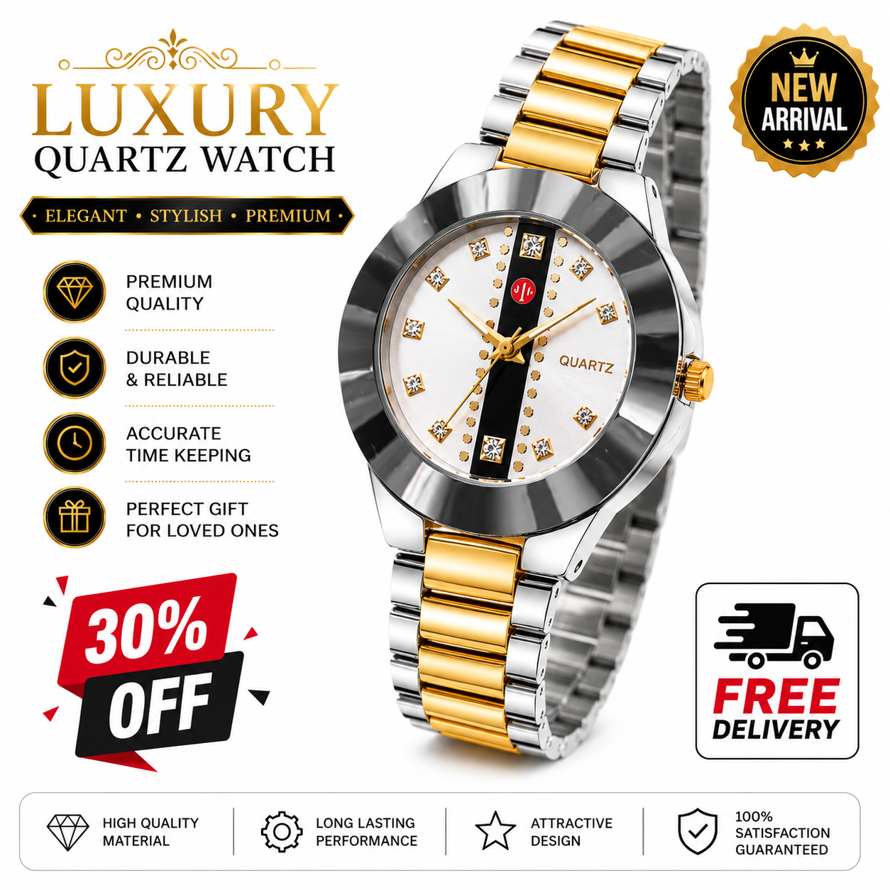 Luxury Men's Quartz Analog Watch Stainless Steel Strap Silver Gold Fashion Wrist Watch for Men Elegant Casual Business Gift. ⚠️ MIX DESIGN – NO CHOICE | AVAILABLE DESIGN WILL BE SENT