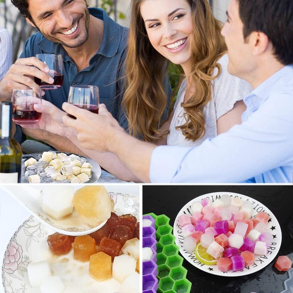 37-Cavity Silicone Honeycomb Ice Cube Tray with Lid - photo 6