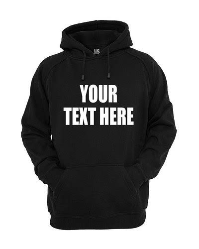 Customized Black Hoodie with printed logo Daraz.pk