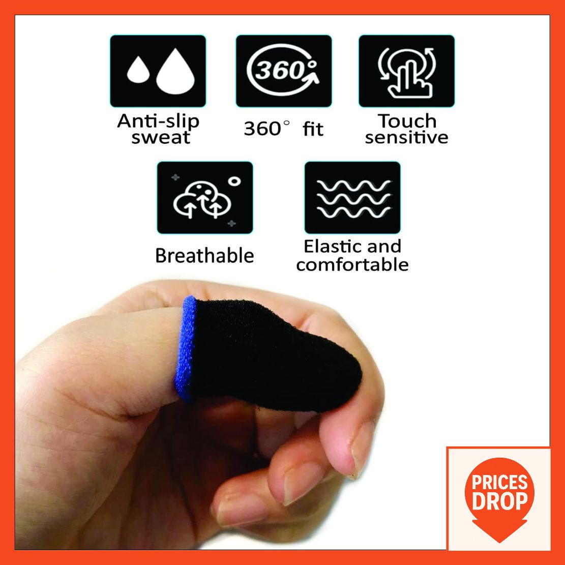 2.7🎮 Gaming Thumb Gloves & Finger Sleeves | Memo Thumb, 2 Color Thumbs & Simple Thumbs | 1 Pair, 2 Pairs, 3 Pairs, 5 Pairs, 10 Pairs, 15 Pairs, 20 Pairs | 0.3mm Ultra-Thin | Anti-Slip, Breathable & Sweat-Proof for PUBG, Free Fire & BGMI