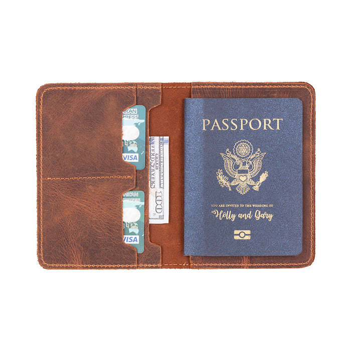 Genuine cow  Leather Passport Wallet - Handmade Travel Document Holder