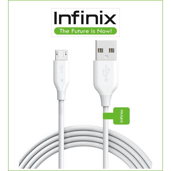 Infinix Micro USB High-Speed Data Cable - White - Imported High Quality Fast Charging Cable For android phones