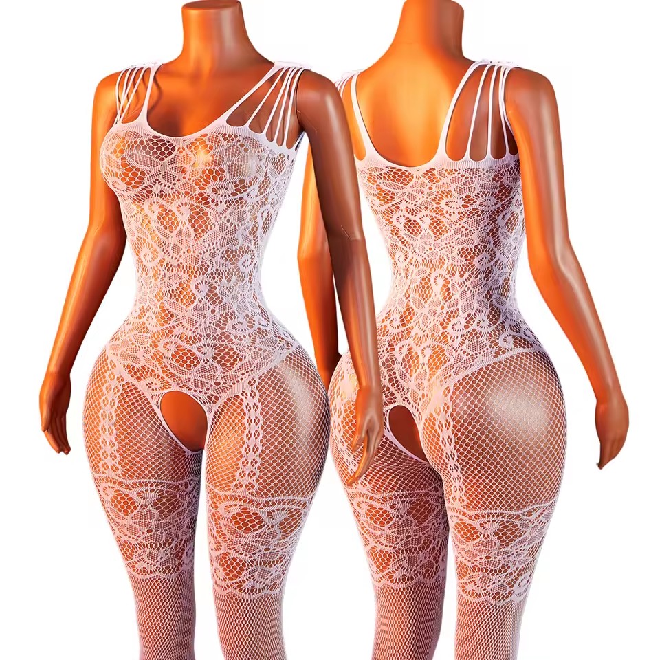 Open Crotch Bodystockings  Adult Female Black Women Fishnet Lingerie Underwear Transparent Bodysuit Catsuit Cosplay Costumes