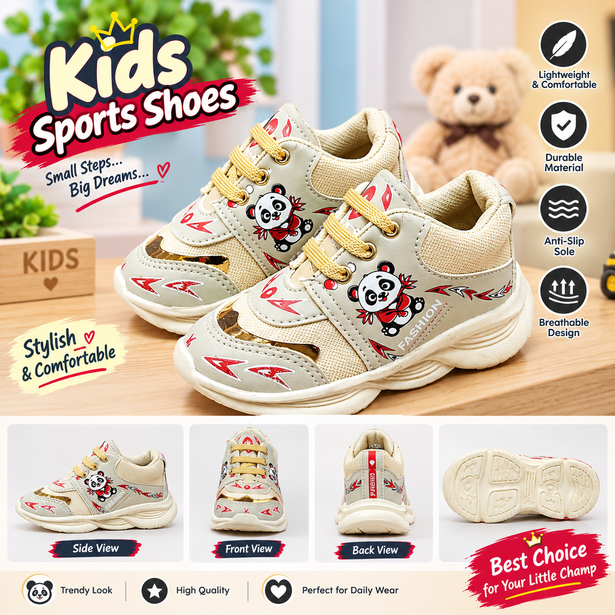 Kids Fashion Sneakers – Stylish Casual Sports Shoes Children's Sneaker Sport Shoes Summer Lightweight Size 21-28 JOJO Shoes