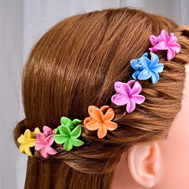 Flower Claw Small Clips | Flower Hair Clip trendy Color Hair Claw For Women-Girls