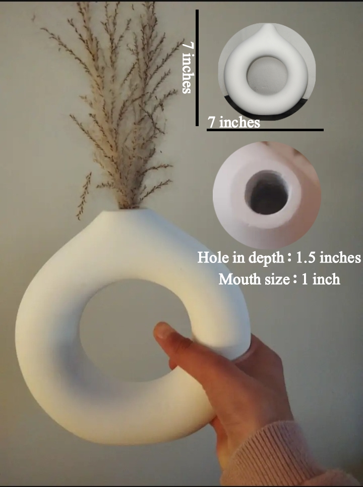 Donut Vase for Home Decor Minimalist Ceramic Living Room Decoration
