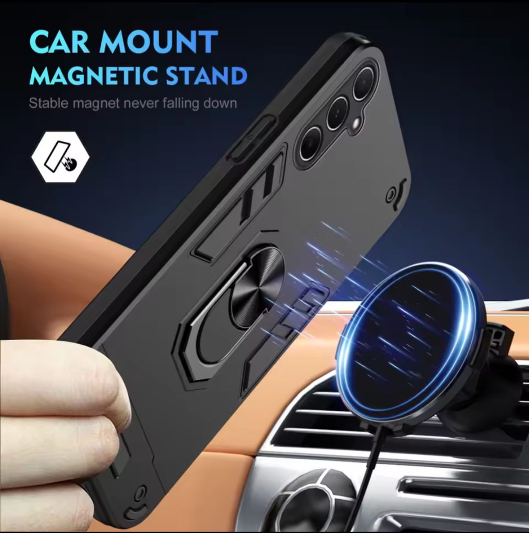 Samsung Galaxy A17 Phone Cover TPU Hard Ring Car Ring Bracket Shockproof Back Cover